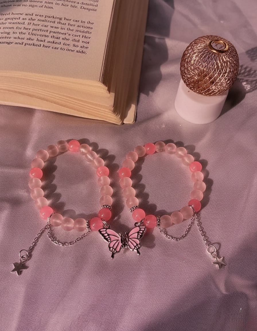 Magnetic buttefly bracelet pairs