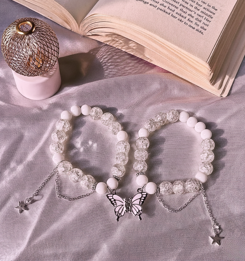 Magnetic buttefly bracelet pairs