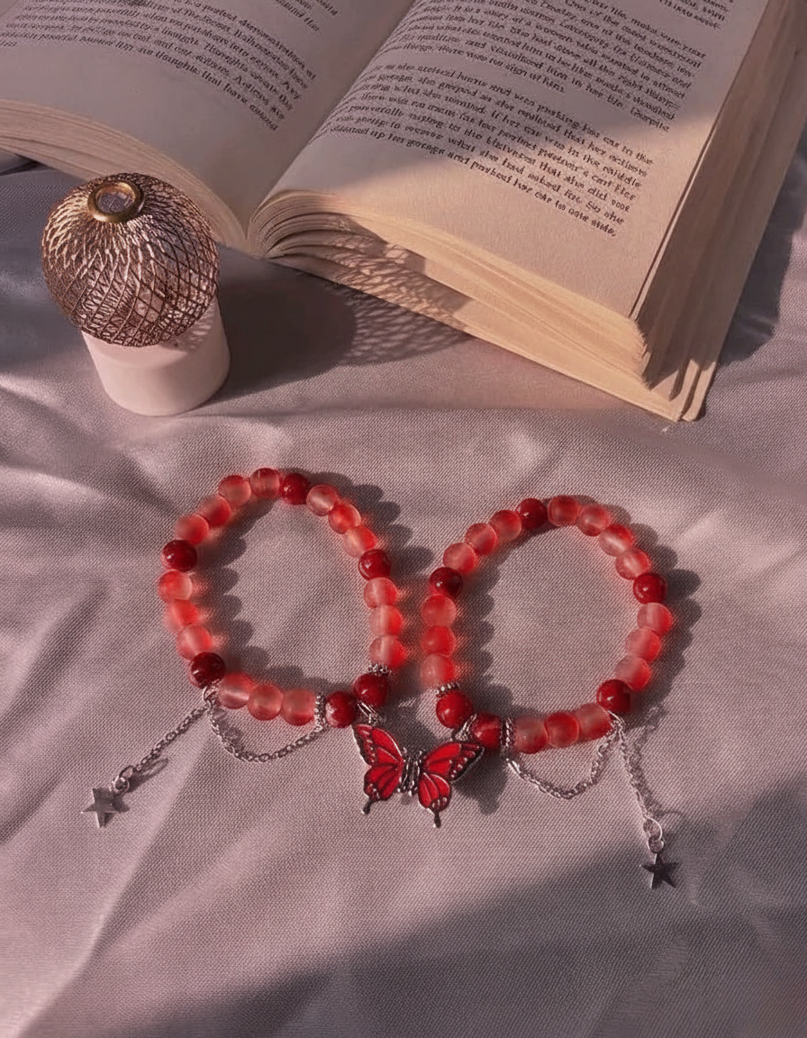 Magnetic buttefly bracelet pairs