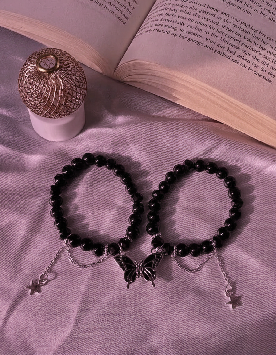 Magnetic buttefly bracelet pairs