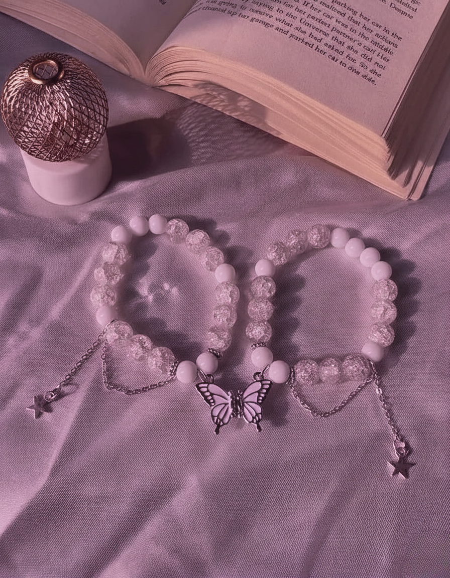 Magnetic buttefly bracelet pairs