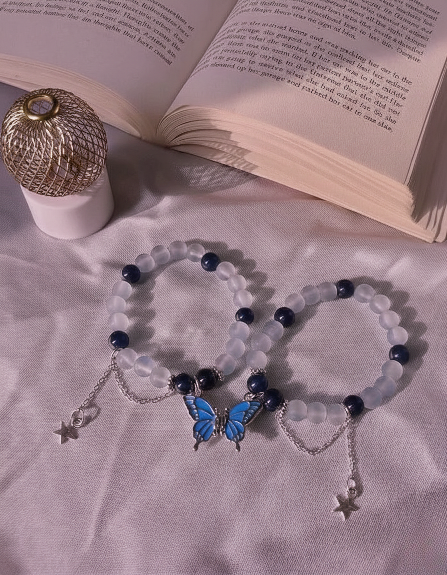 Magnetic buttefly bracelet pairs