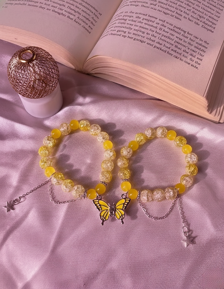 Magnetic buttefly bracelet pairs